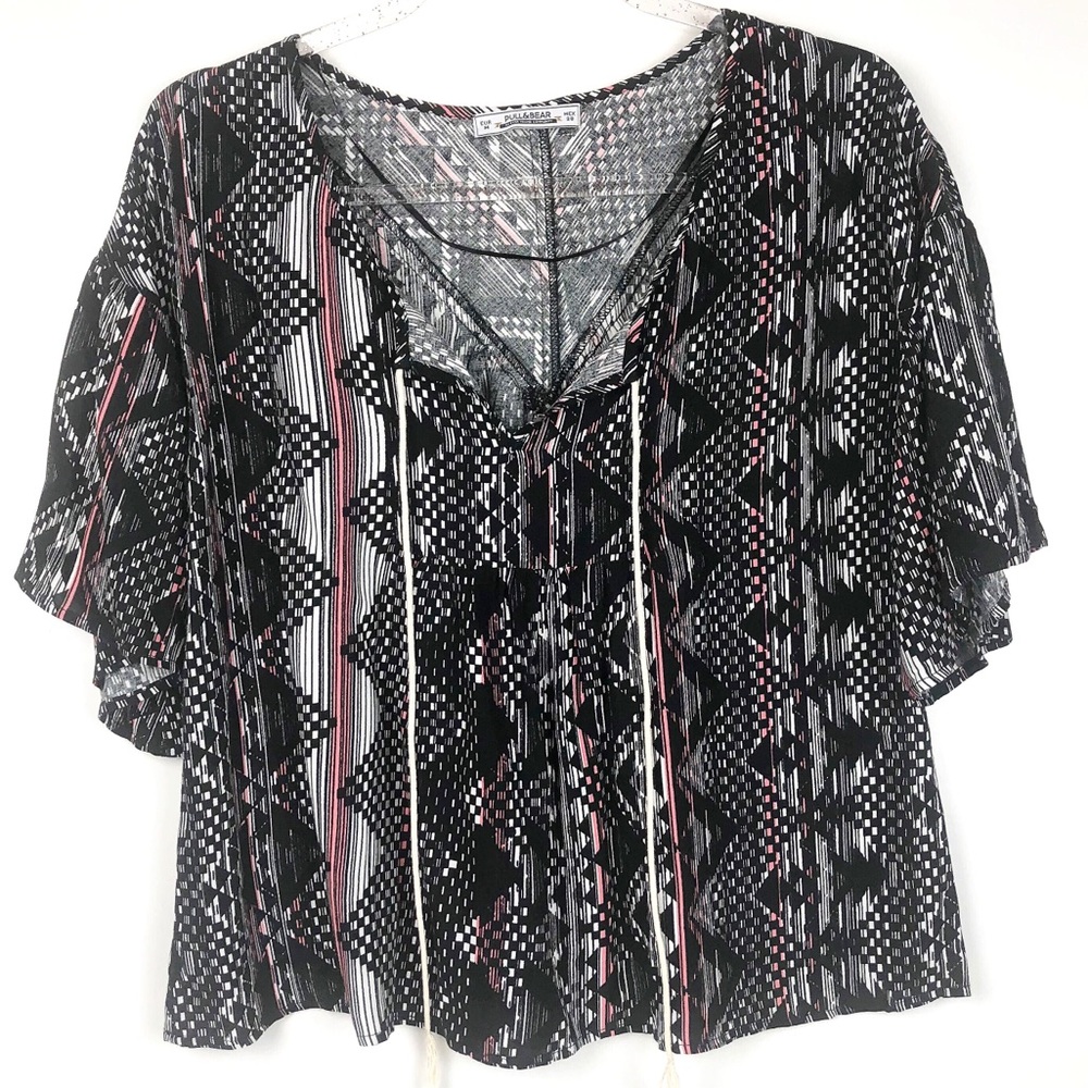 Pull & Bear Peasant Top, Sz M